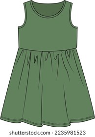 DRESS AND FROCKS FOR GIRL WEAR VECTOR