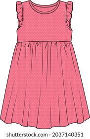 DRESS AND FROCKS FOR GIRLS WEAR VECTOR ILLUSTRATION