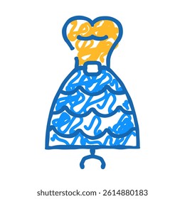 dress garment bridal shop doodle icon sketch vector. dress garment bridal shop sign. isolated symbol illustration
