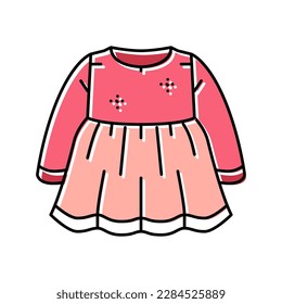 dress girl baby cloth color icon vector. dress girl baby cloth sign. isolated symbol illustration