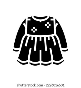 dress girl baby cloth glyph icon vector. dress girl baby cloth sign. isolated symbol illustration