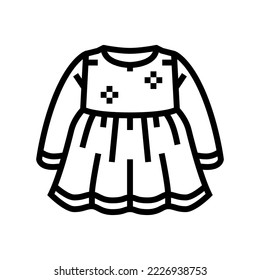 dress girl baby cloth line icon vector. dress girl baby cloth sign. isolated contour symbol black illustration