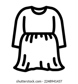 dress girl baby cloth line icon vector. dress girl baby cloth sign. isolated contour symbol black illustration