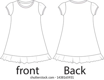 Dress Girl Vector Template Stock Vector (Royalty Free) 1438165931 ...