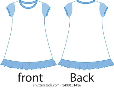 dress for girl vector template pattern