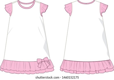 dress for girl vector template pattern