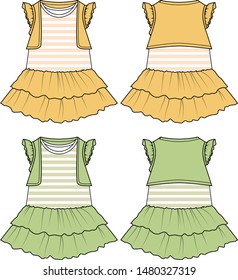 dress girl vector template pattern