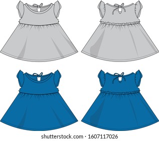 DRESS FOR GIRL VECTOR TEMPLATE PATTERN