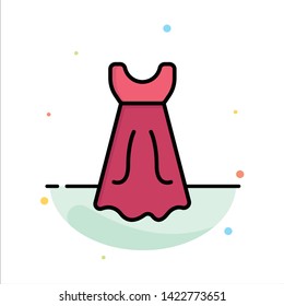 Dress, Girl, Wedding Abstract Flat Color Icon Template
