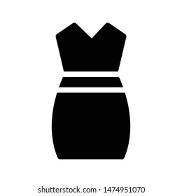 dress glyph flat vector icon