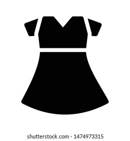 dress glyph flat vector icon