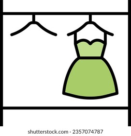 Dress Hanged On Hanger Vector Icon