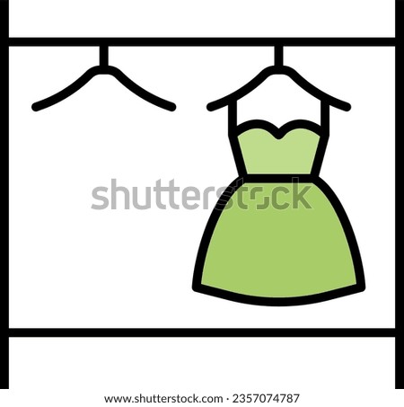 Dress Hanged On Hanger Vector Icon