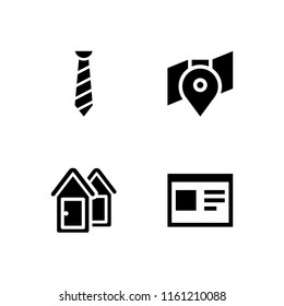 dress icon. 4 dress set with template, pin, tie and dressing room vector icons for web and mobile app