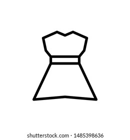 Dress Icon BEst Vector Beaty , Emblem Isolated Illustration , Fashion Male Clothing Girl , Outline Solid Background Solid White
