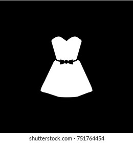 Dress icon. Black background. Vector.