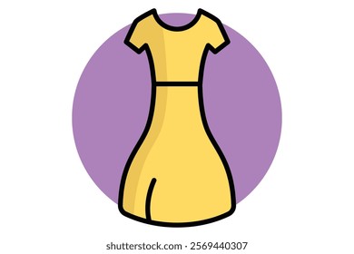 Dress icon. colored outline icon style. icon related to party, valentine. valentine day elements vector illustration