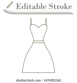 Dress Icon. Editable Stroke Simple Design. Vector Illustration.