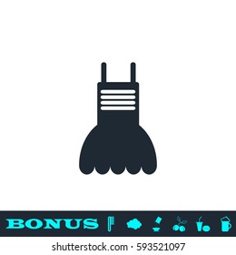Dress icon flat. Black pictogram on white background. Vector illustration symbol and bonus button