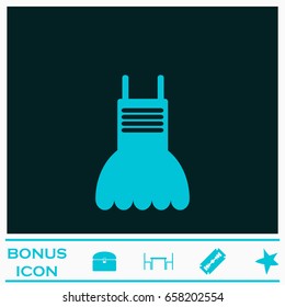 Dress icon flat. Blue pictogram on dark background. Vector illustration symbol and bonus icons