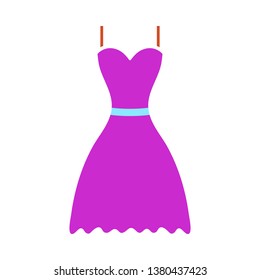 Dress Icon. Flat Color Design. Vector Illustration.