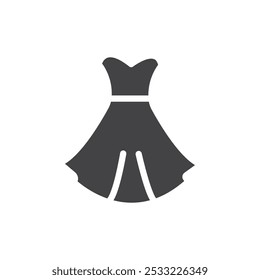 Dress Icon Flat simple outline set