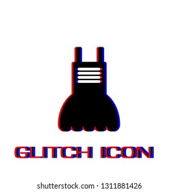 Dress icon flat. Simple pictogram - Glitch effect. Vector illustration symbol