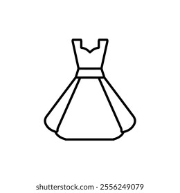 dress icon Flat symbol set outline
