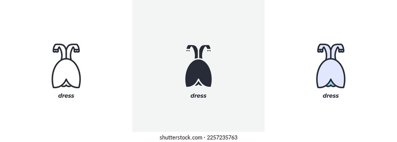 dress icon. Line, solid and filled outline colorful version, outline and filled vector sign. Idea Symbol, logo illustration. Vector graphics