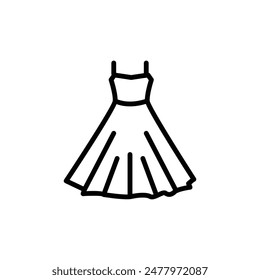 dress icon line style vector