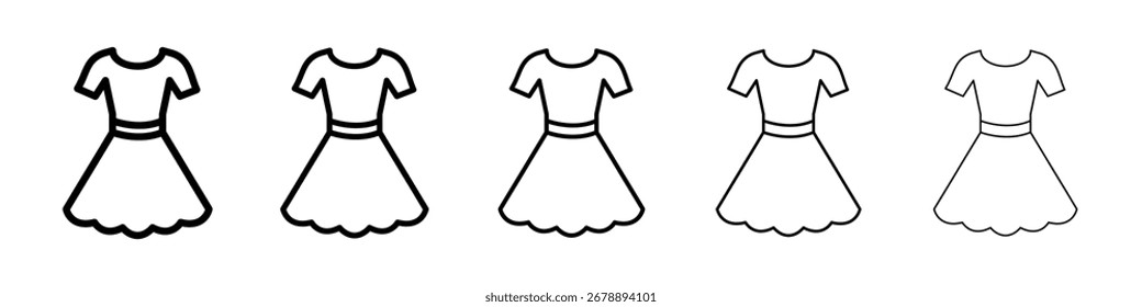 Icono del vestido para el concepto móvil y el Diseño web.
