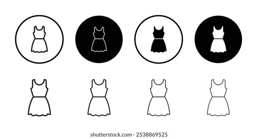 Dress icon outline set sign