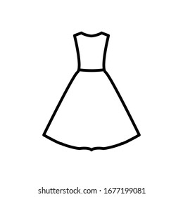 Dress icon with outline style vector for your web design, logo, UI. illustration