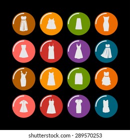 dress icon set