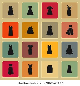 dress icon set
