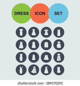 dress icon set