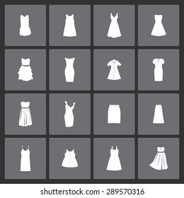 dress icon set