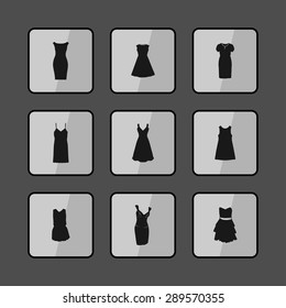 dress icon set