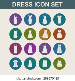 dress icon set