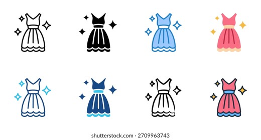 Conjunto de iconos de vestir colección de Vector de estilo múltiple. Trazo editable 
