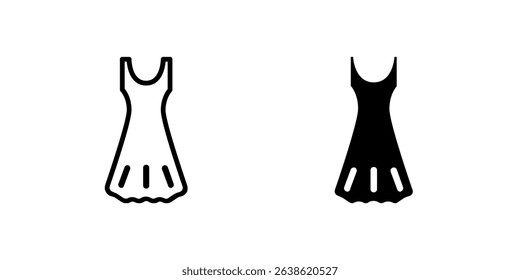 Dress icon set. Suitable for e-commerce websites, fashion apps, and online shopping platforms. Symbol of women, fashion, style, and garment.