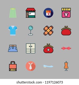 dress icon set. vector set about polo, pin, shop and templates icons set.