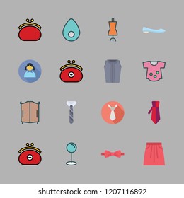 dress icon set. vector set about blouse, girl, clothes and skirt icons set.
