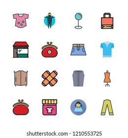 dress icon set. vector set about pin, girl, mannequin and purse icons set.