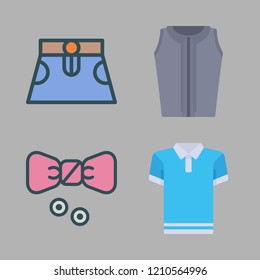 dress icon set. vector set about polo, bow tie, skirt and blouse icons set.