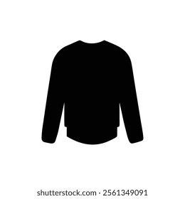 Dress icon, shirt icon vector silhouette Uniform or Shirt in Glyph Icon, Shirt icon, T-Shirt with long sleeves symbol, Folded shirt design shirts editable vector on a white background.