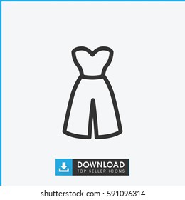 dress icon. Simple outline dress vector icon. On white background.