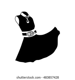 Dress icon in simple style isolated on white background. Clothing symbol vector illustration