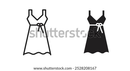Dress icon in solid and stroke style.