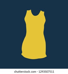 dress icon, dress symbol. Flat vector sign isolated on blue background. Simple vector illustration for graphic and web design.